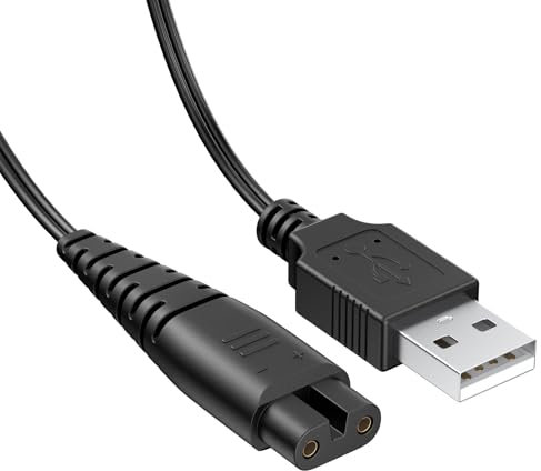 Demark Ladekabel für Hatteker 1,5 m, Rasierer-Ladekabel kompatibel mit Hatteker RFC-588 RFC-598 RFC-690 RFC-692 RFC-696 RSCX-9598 RSCX-7568 (Schwarz)