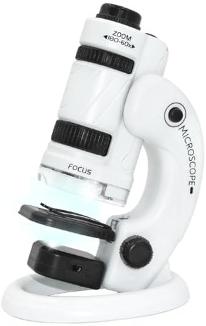Mikroskope Entdecker-Set für Kinder 2 in 1 Wissenschaftliches Experiment mit Tragbares Mono-Mikroskope 60X-180X Pädagogisch für Studenten Im Alter von 4+ Jahren (8622-Black)