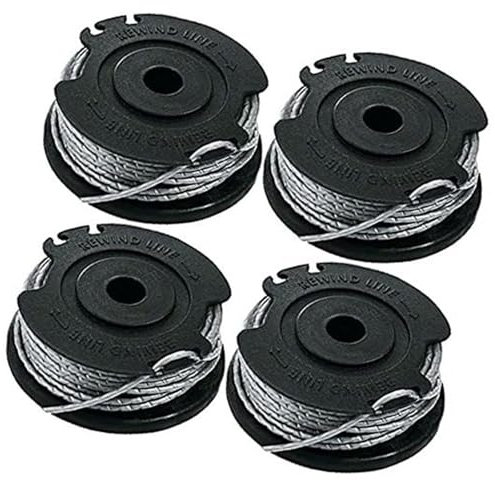 Wivplex 4/6/9 Pack Strimmer Trimmer Spool Line Cutting Line 4m, for Art 23SL 26SL, for Qualcast CLGT2425A, for Ryobi, RLT36 RLT36B RLT36C33 (6) Lawn Mower Spool(BLACK 4)