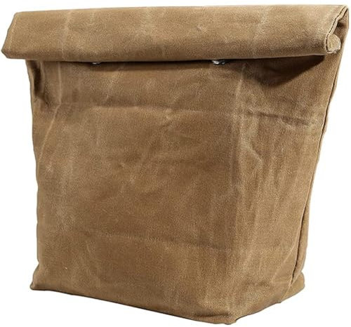 Stakee Lonchera Reutilizable Vintage para Hombre Y Mujer, Bolsa De Lona Encerada, Impermeable Y Aislante, Ideal para Trabajo, Oficina Y Picnic.