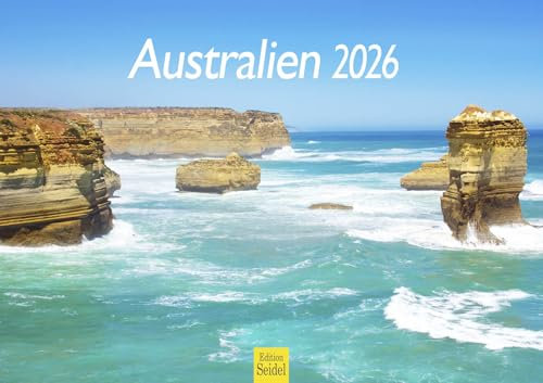 Edition Seidel Premium Kalender Australien 2026 Format DIN A3 Wandkalender Pazifik Sydney Melbourne Tasmanien Nationalpark Uluru Ayers Rock Steilküste