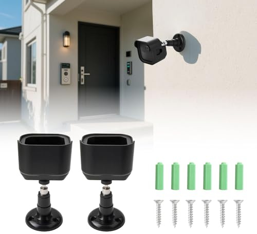 2PCS All New Blink Outdoor Camera Housing and Mounting Bracket 360° Adjustable Security Mounting Bracket for Blink Outdoor 4th Gen and 3rd Gen Indoor Home Security Camera System Black