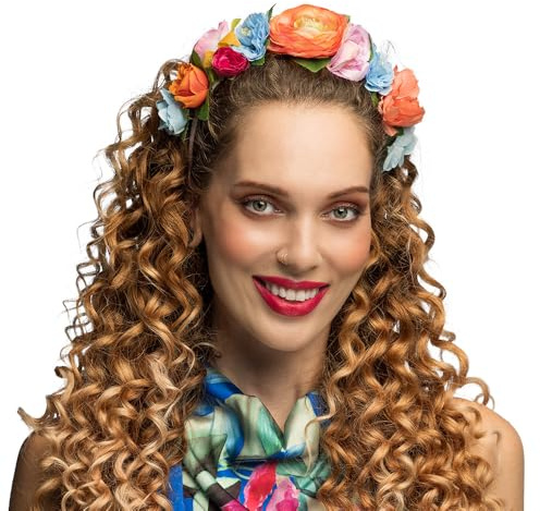 Boland - Haarreif mit Blüten, Kopfbedeckung für Faschingskostüme, Karneval, Mottoparty und Festival, Blumenkranz