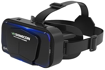 VR Headset, Universal 3D Virtual Reality Goggles Support 360°Panorama Large Screen an-ti Bluelight, Adjustable Pupil Distance Eye Protection VR Glasses for Movies Games Gift