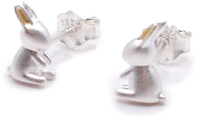 925 Sterling Silber Hasen-Ohrstecker, Kleine Bunny Ohrringe Ostern Damen | S925 gestempelt, Nickelfrei, Echtsilber, Fein & zart, Für Damen & Mädchen, Natur-inspiriert, Geschenkbox inklusive