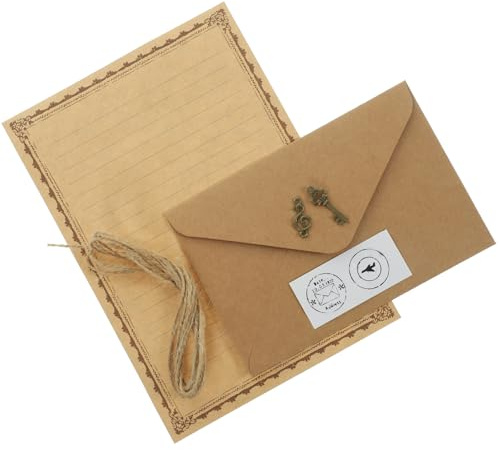 SUPVOX 2 Satz Vintage Briefpapier A5 mit Briefumschlägen Dekoratives Schreibpapier Satz für Einlage Reisetagebuch Warmes Design für Persönliche Briefe und Kalligrafie