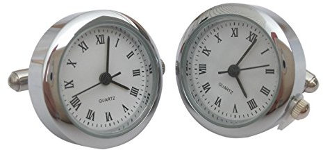 Onyx - Art London Herren-Manschettenknöpfe rund Chrom