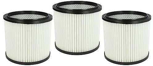 vhbw 3x Faltenfilter kompatibel mit Aqua Vac Aqua Steel 40 Staubsauger - Filter, Patronenfilter, weiß