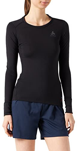 Odlo Damen Funktionsunterwäsche Langarm Shirt 100% MERINO 200 GRAMM, black - black, L