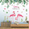 Pdrui Wandtattoo für Wohnzimmer, Tropischer Dschungel und Flamingo Wandsticker als Wanddekoration für Schlafzimmer Kinderzimmer 150cm×130cm Deko Wand Aufkleber für Wand Fenster Flur Schlafsaal