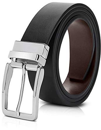 LumiSyne Herren Ledergürtel Echt Leder Wendegürtel 360°Gedreht Schnalle Verstellbarer Breiter Gürtel Schwarz Braun Gürtel Für Anzug Jeans
