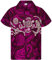 King Kameha Funky Chemise-Hawaienne, Manche-Courte, Maori-Chest, Violet, XXL