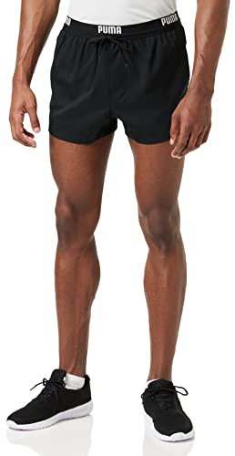 PUMA Herren Puma Logo Men's Short Length Swimming Shorts Badehose, Schwarz, XS EU