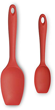 Zeal Non-Stick Silicone Large & Small Spatula Spoon - Red