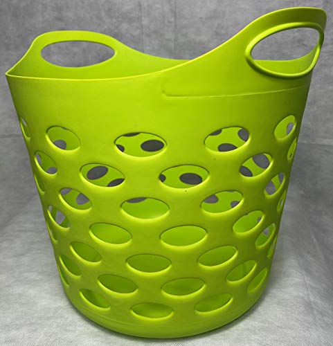 CH Washing Basket 30 Litre Laundry Clothes Hamper Storage Bin Organiser Flexible (Lime)
