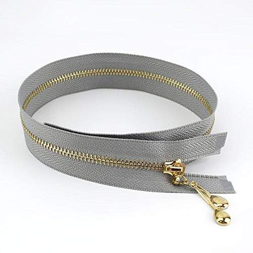 2 / 5pcs 3# Metallreißverschluss Auto Lock 15/18/20/25/30/40/50/60 / 70cm Geschlossener und offener Reißverschluss zum Nähen von Taschen Tasche Brieftasche Kleidungszubehör-Grau, 2pcs, 30cm Close-End