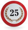 signodoo® 25-jähriges Jubiläumsschild mit goldenem Lorbeerkranz | Geburtstagsschild | Geprägt | Aluminiumschild | Ø 31,5 cm | Lorbeerkranz Gold
