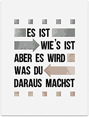 TypeStoff Kunstdruck, Poster mit Spruch – Wandel – Typografie-Bild auf hochwertigem Karton - Plakat, Druck, Print, Wandbild zum Thema Schicksal, Veränderung und Ziel - KD-00687-L