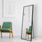 AUFHELLEN Miroir en Pied avec Cadre en métal Noir Miroir sur Pied 140x50cm Grand Miroir pour Chambre, Salon, Couloir et vestiaire, rectangulaire