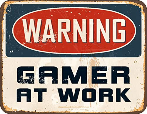 Original RAHMENLOS Deko Blechschild für Zocker - Gamer at Work