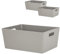 3x Ordnungsbox - 15 cm hoch - taupe - 26x 35 cm - Ordnungskorb - Regalorganizer Wandregal