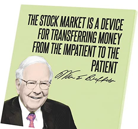 Wandbild, Druck auf Leinwand, inspirierendes Zitat, englisches Warren, Buffet, Businessman, Milliardaire (61 cm x 60 cm)