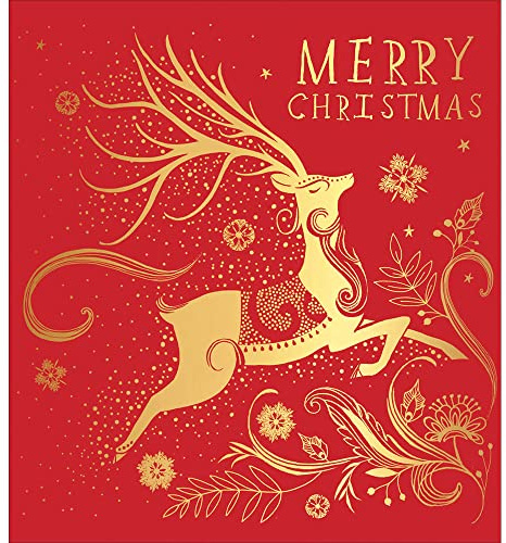 Pack of 5 Festive Reindeer Charity Christmas Cards Supporting Multiple Charities 493805