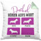 Trendation Dackel Kissen mit Füllung 40x40 Geschenke Dachshund Rauhaardackel Lustig Dackel Hören Aufs Wort (Grün)