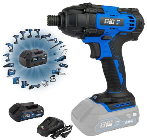 ENG PRO Avvitatore Ad Impulsi - Linea Professionale a Batteria ONE4ALL - Da 1/4 A Batteria 180 Nm 1 Velocità 2800 rpm, 1 Batteria 2.0 Ah inclusa