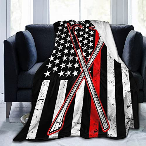 Feuerwehr-Axt, rote Flagge, Flanell-Fleecedecke, leicht, superweich, warm, gemütlich, Luxus-Überwurf, Decke für Couch, Bett, Sofa, Reisen