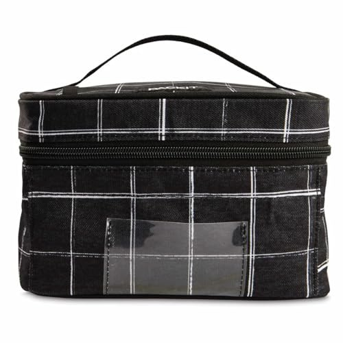 PackIt Freezable Bottle Cooler for Breastmilk and Formula, Black Grid, Built with EcoFreeze® Technology, Collapsible, Reusable, Zip Closure and Top Handle, Fits up to Four, 5 oz Bottles