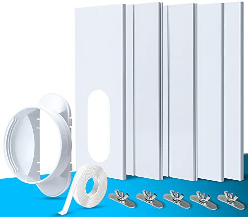 TOPOWN 5 Piezas Kit de Ventana Aire Acondicionado Portátil, Kit de Placas de Sellado de Ventana Corredera de Aire Acondicionado Portátil, Adecuado para Tubo de Escape de 5/5,9 de diámetro