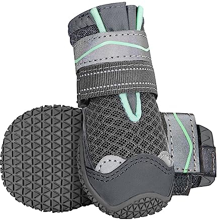 SlowTon Hundeschuhe Pfotenschutz, 2 Stück atmungsaktive Hunde Schuhe Outdoor mit Rutschfester Sohle, verstellbarem reflektierendem Klettverschluss Hundestiefel für kleine, mittlere und große Hunde