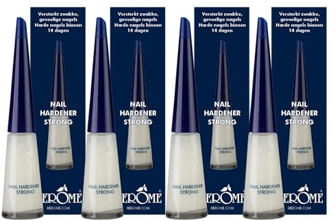 Herome 4-Pack Nagelhärter Stark- Nagelverstärker Garantiert Feste Nägel Innerhalb von 30 Tagen. (Strong) - 4 * 10ml.
