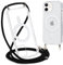 Yoedge Magnétique Collier Coque pour iPhone 12 / iPhone 12 Pro avec Cordon 6,1, [Compatible avec MagSafe] Transparent Réglable Lanyard Necklace Case, Mince Souple Silicone TPU Antichoc Housse, Noir