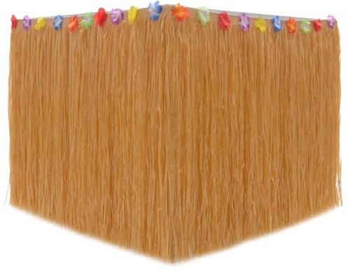 Glitter Dekoration Tisch Rock Tischrock DIY Gras Bast Fransen Banner Tischrock Geeignet for Geburtstag Hochzeit Party Gartendekoration (Color : Straw Color)