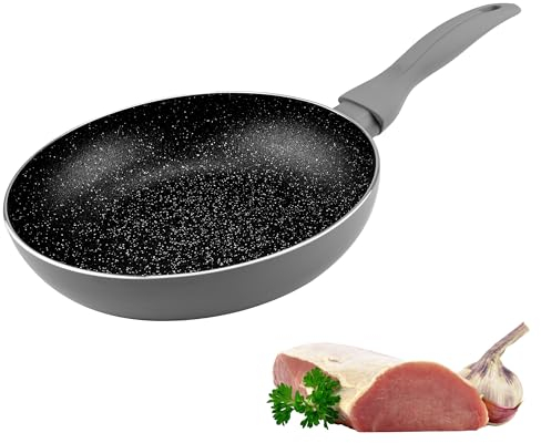 KARL HAUSMANN Pfanne Induktion - Ø 18 cm - Bratpfanne Antihaft mit Granit Beschichtung - Beschichtete Pfanne Für alle Herdarten auch Gasherd - Non Stick Frying Pan - Pfannen ohne Ptfe und Pfoa
