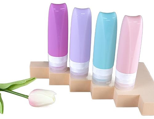 MYHJL Reiseflaschen für Toilettenartikel, Kosmetikbehälter, Reiseunterabfüllung, Shampoo, Duschgel, Flasche, Reisewaschbeutel, Lotion-Flasche, 4 Stück