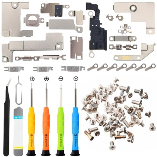 ZHUROUPU Internal Bracket Replacement Parts Metal Plate Cover Parts Bracket Repair Compatible with for iPhone 14 6.1, Including Full Internal Screw Set, and Repair Tool Kit