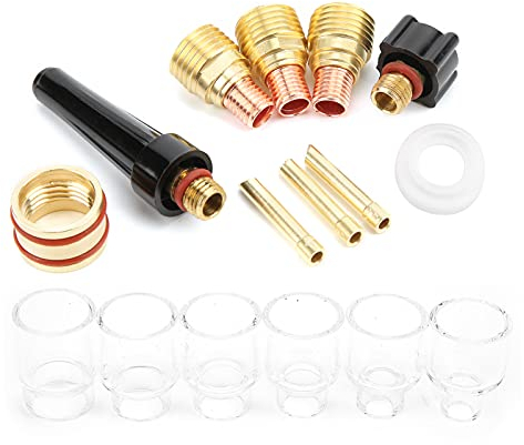 Schweißen Glas Tasse Düse Kit Glas Düse Tasse Wolfram Clamp Feste HülseErsatz für WP9 WP20 Argon Schweißen Taschenlampe Zubehör Kit
