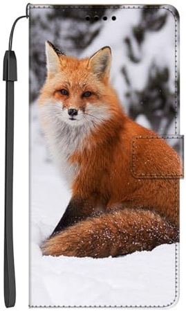 EuoDuo Coque Compatible avec Honor 9X Lite Étui Rabattable Motif Renard Housse en Cuir Premium PU Portefeuille Flip Cover Magnétique Antichoc avec Porte-Cartes