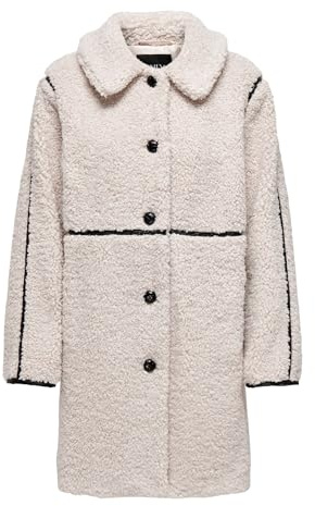 ONLY Damen Onlrubi Shearling Coat OTW Mantel, Grau, M