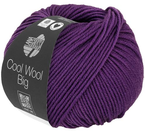 LANA GROSSA Cool Wool Big | Extrafeine Merinowolle waschmaschinenfest und filzfrei | Handstrickgarn aus 100% Schurwolle (Merino) | 50g Wolle zum Stricken & Häkeln | 120m Garn FB 1026