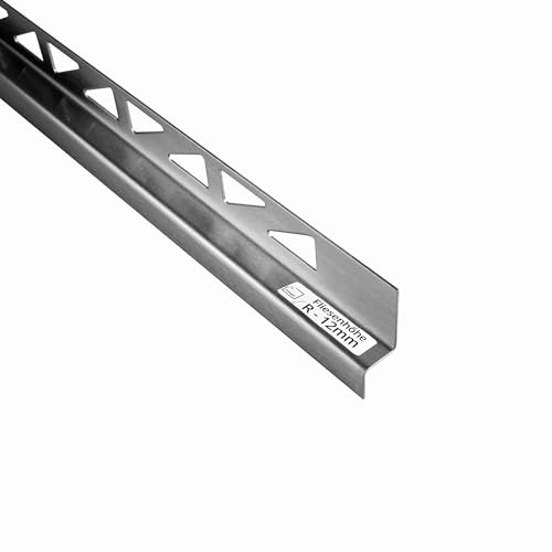 Dusch-/Wand-/Keilprofil Gefälleprofil gebürstet 12mm Typ 1 - Rechts - 100cm | Für bodengleiche Duschen mit sauberem Gefälleabschluss, 12mm Profilhöhe, Typ 1 Rechts, 100cm, Edelstahl, gebürstet, silber