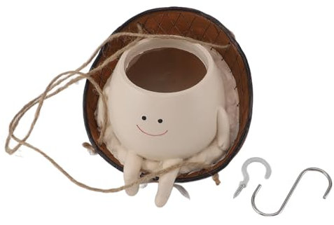 Jardinière Suspendue à Balançoire, Jolis Pots De Fleurs, Pots Succulents Pour Plantes à Collier De Perles, Tête De Pots De Fleurs Pour le Visage, Pots De Plantes D'intérieur Avec Système(#2)