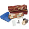 Generisch Star-Rummy, Romme, Okey Set, mit Tischdecke aus Samtstoff (140x 140cm), 1x Notizbuch und Klammer