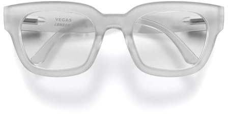 LONDON MOLE® Vegas modebrille | Zero's mit klaren Gläsern | Coole übergroße quadratische/rechteckige/trapezförmige Rahmen | Herren Damen Unisex | Federscharniere