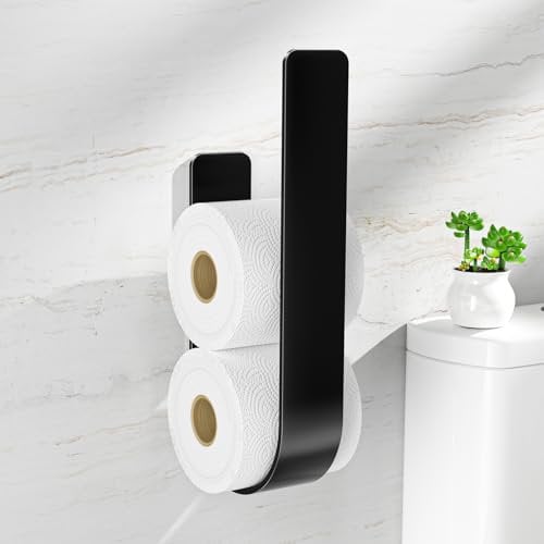 Toilettenpapier Aufbewahrung Schwarz, Selbstklebender Klopapier Aufbewahrung, Toilettenpapierhalter Ohne Bohren, Klorollenaufbewahrung Für 3 Rollen, Ersatzrollenhalter Toilettenpapier Für Badezimmer