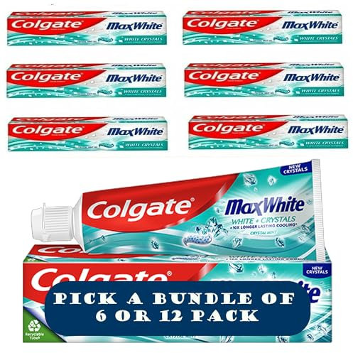 Colgate Max White Whitening Crystals Fluoride Toothpaste 100ml | Imported Version | Pick a Bundle of 6 or 12 Packs