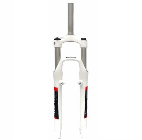 DEFIYAN Gefederte Fahrradgabel mit Scheibenbremse und V-Bremse, 1-1/8 Zoll gerades Rohr, kompatibel mit 26 Zoll Mountainbikes, Modell/Teilenummer(White 26 INCH)